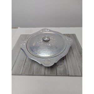 Continental Silver Co Wild Rose Brilliantone 9" Ribbed Edge Bowl Lid Square Rnd